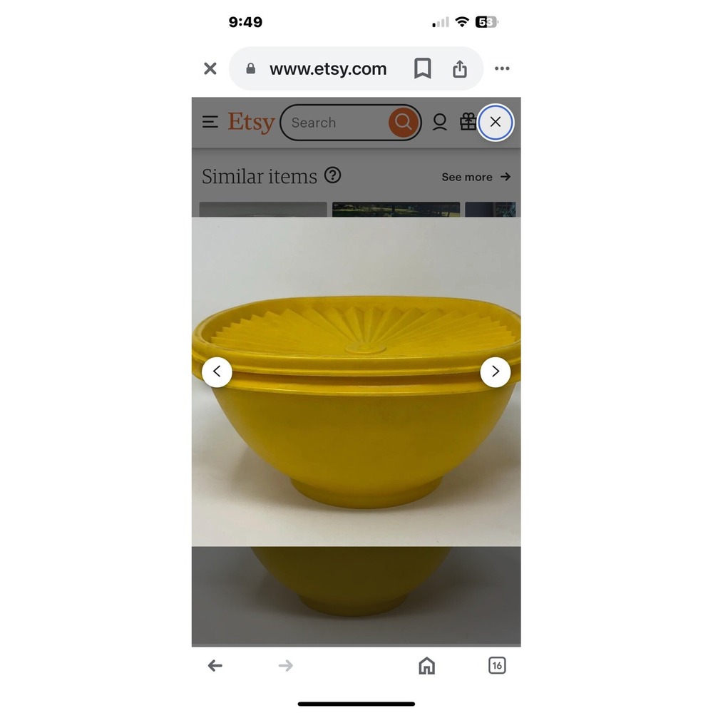 yellow tupperware bowl‎ RARE